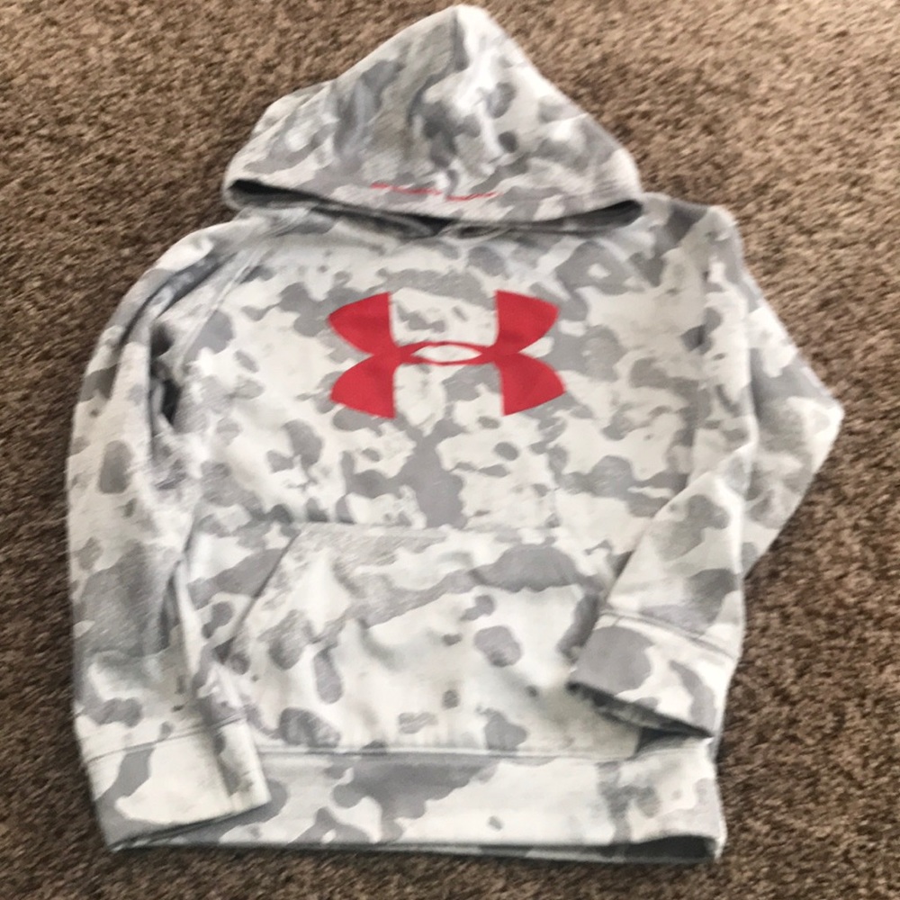 Under Armour Youth 7 Grey / Red / White Camo 4054 - Picture 3 of 5